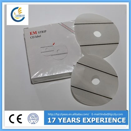 Em CD-sikkerhedsetiket (to strimler)